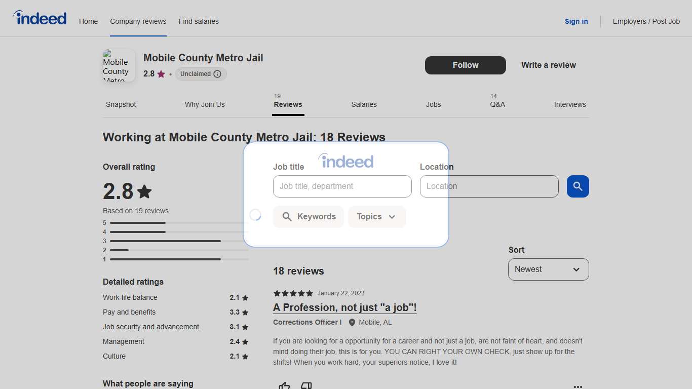 Working at Mobile County Metro Jail: Employee Reviews Indeed.com