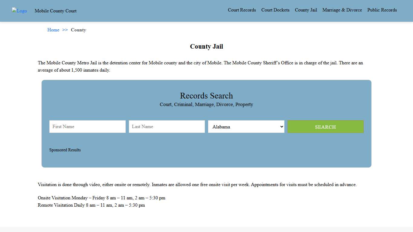 County Jail Mobile County Court