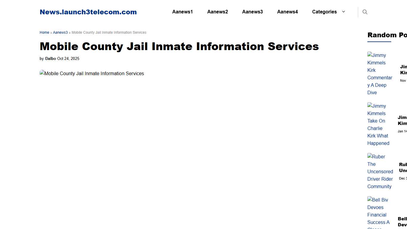 Mobile County Jail Inmate Information Services